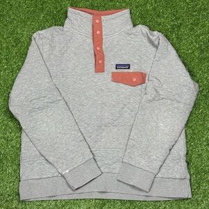 Patagonia Gray and Rust Organic Cotton Pullover